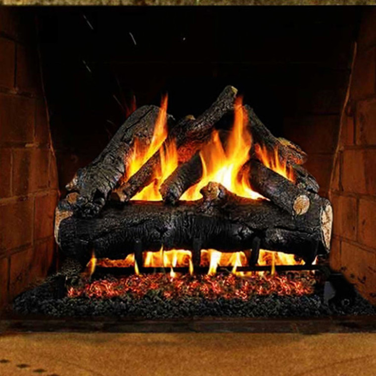 Realistic logs and flame presentation