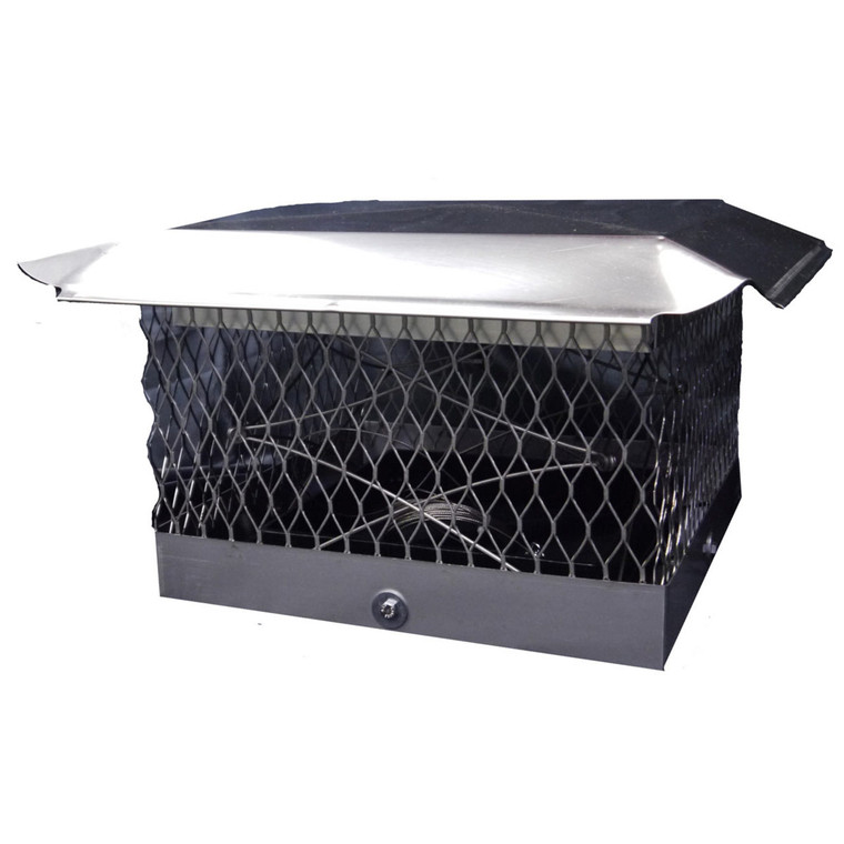 The Top Damper Plus Steel Chimney Cap/Damper- 13" x 13"