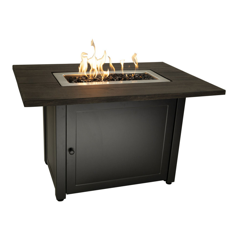 The Marc - 40 x 28 Rectangular Gas Outdoor Fire Pit - Black