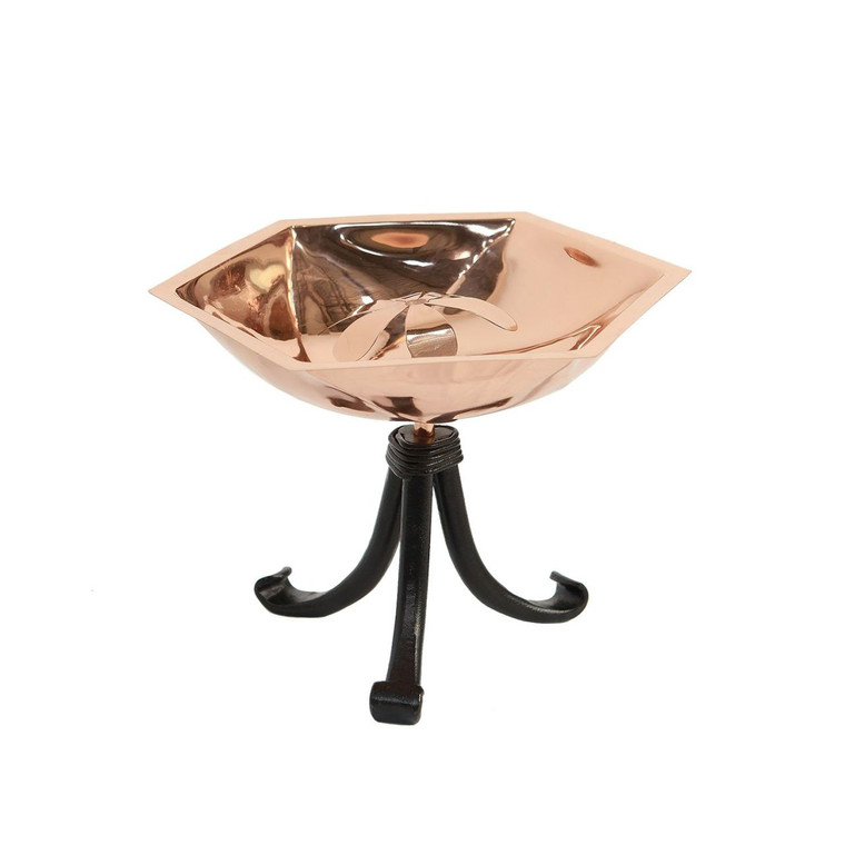 11.5" Copper Bee Fountain & Birdbath with Tripod Stand