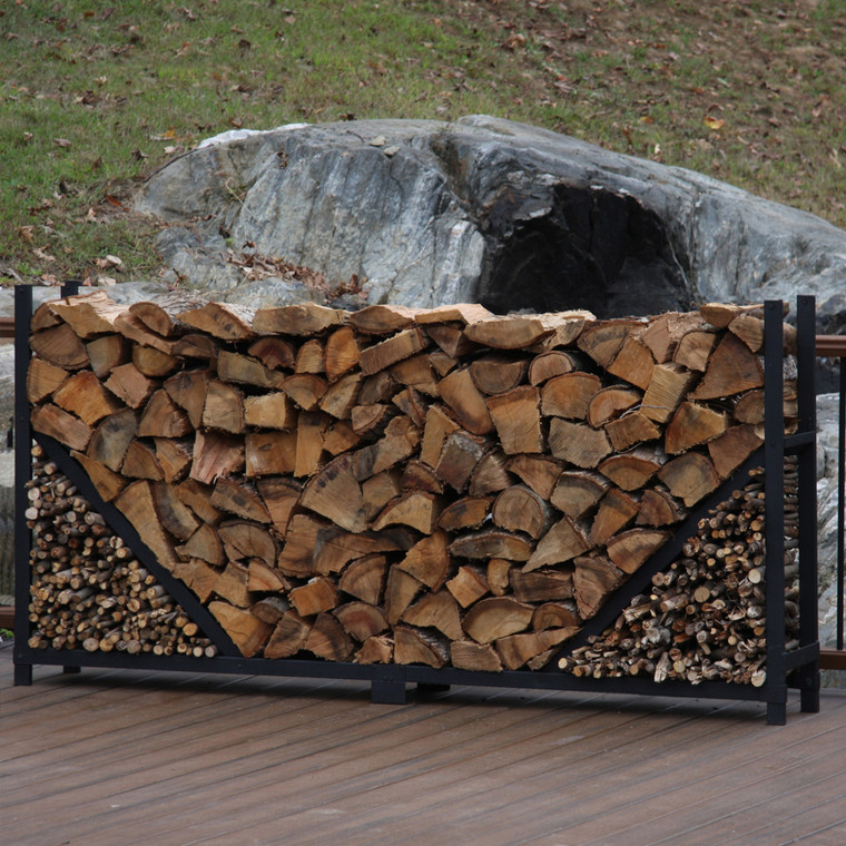 SHELTER-IT 8' Firewood Storage Rack w/ Kindling Storage Area - No Cover
