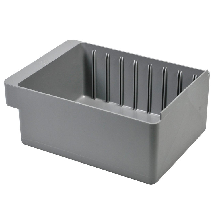 Heavy Duty Super Tuff Gray Plastic Storage Drawer Bins- QED701GY - 12 Pack