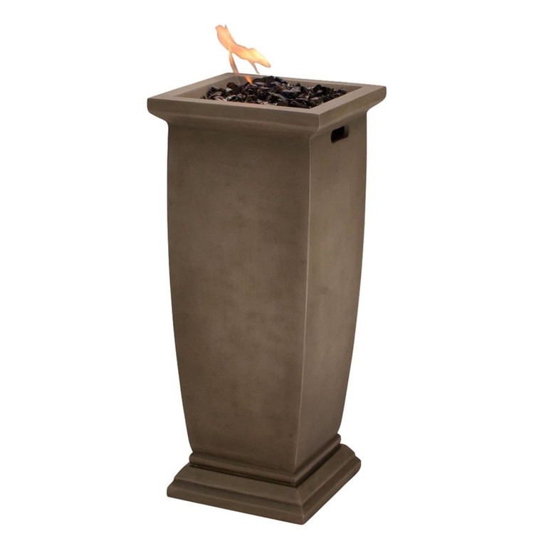 LP Gas Outdoor Fire Column with Slate Finish- Large