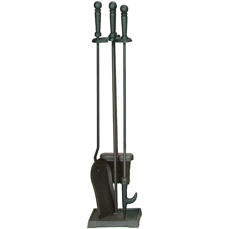 4-Piece Fireset with Ball Handles- Black Finish