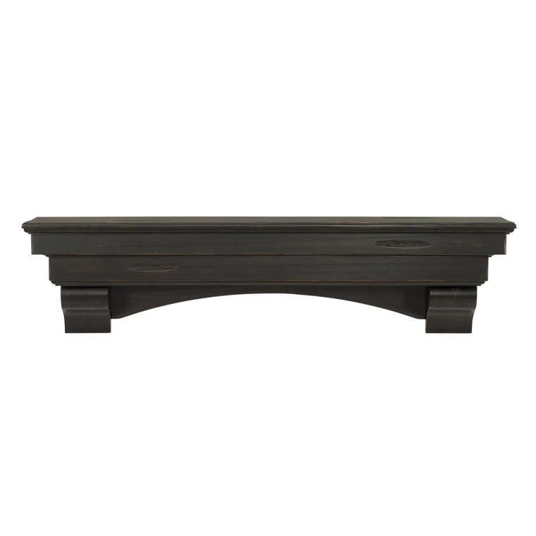 48" Celeste Fireplace Shelf by Pearl Mantels - Espresso Distressed Finish