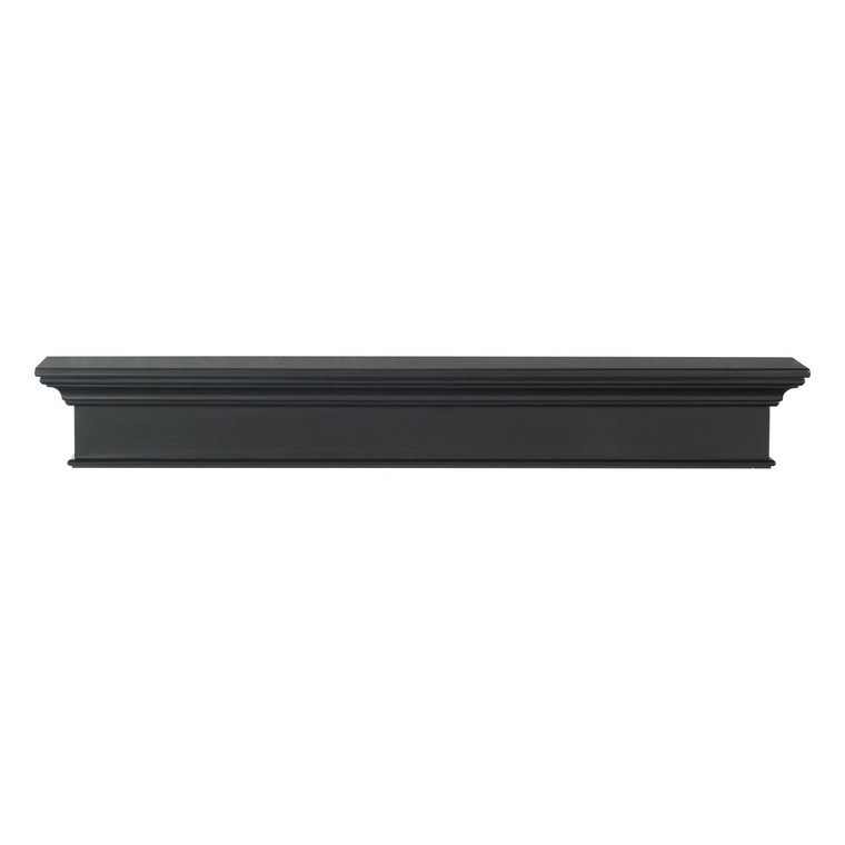 72" Henry MDF Fireplace Shelf by Pearl Mantels - Black Paint Finish