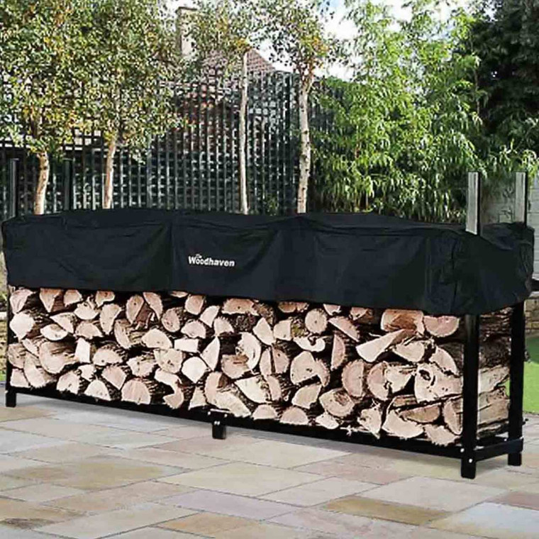 96'' Heavy-Duty Woodhaven Firewood Rack with Cover