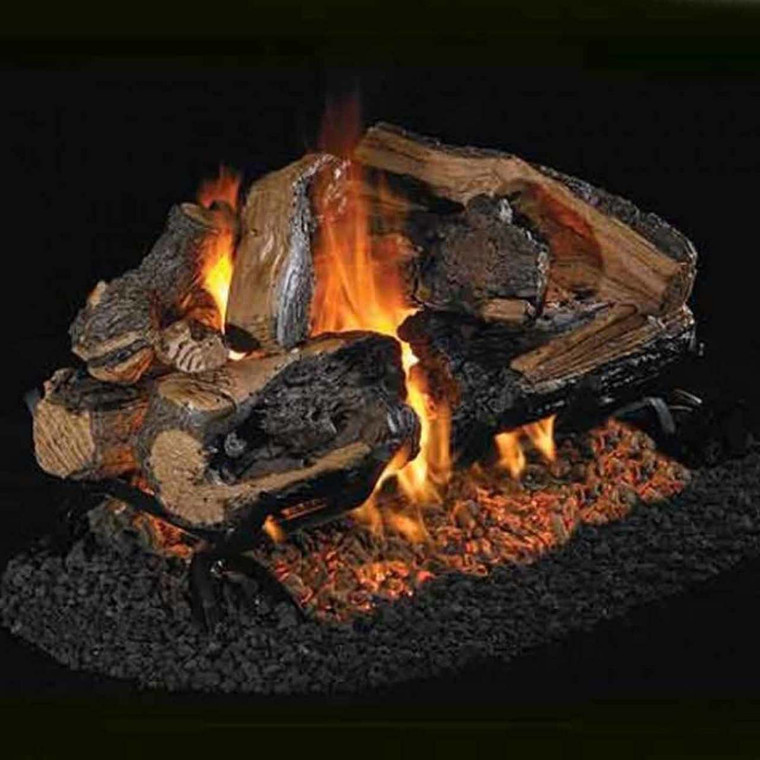 24" Peterson Real Fyre Vented Charred Rugged Split Oak Gas Logs - Logs Only