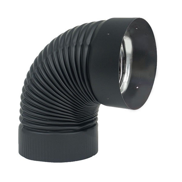 6" HeatFab 90 Degree Non-Adjustable Black Elbow