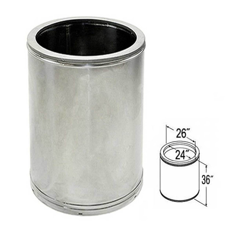 24'' x 36'' DuraTech Stainless Steel Chimney Pipe - 24DT-36SS