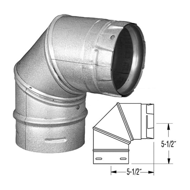 4" PelletVent Pro Galvalume 90 Degree Elbow - 4PVP-E90