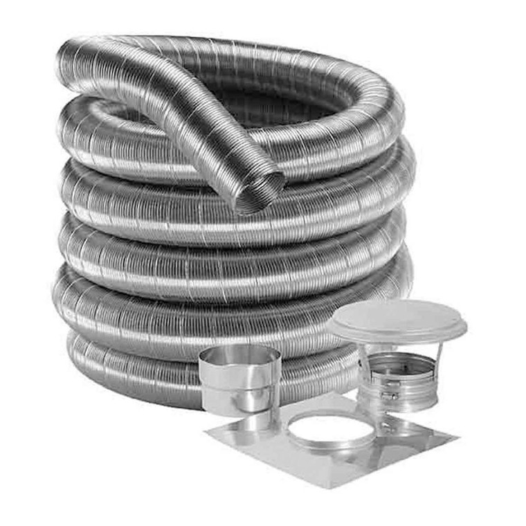 6" DuraFlexSS 316 Basic Kit with 15' Flexible Stainless Steel Chimney Liner - 6DF316-15K