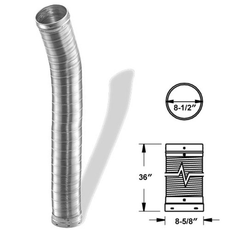 8'' x 36'' DuraLiner Round Flex Chimney Relining Pipe - 8DLR-36F