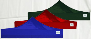 Red, green, and blue canopies