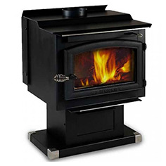 Small black wood fire tove