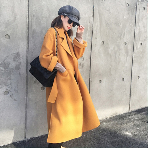 Women's Long Wool Coat Winter Warm