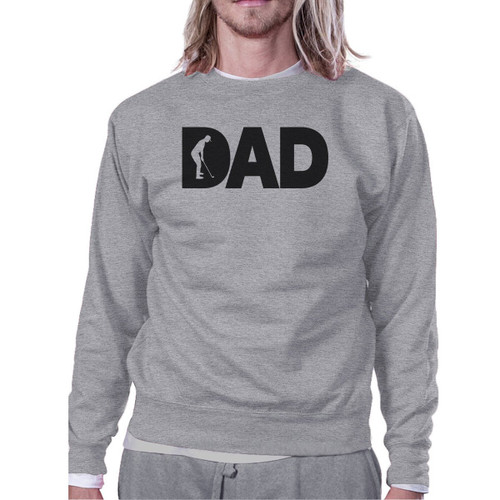 Dad Golf Unisex Grey Sweatshirt Funny Design Sweatshirt