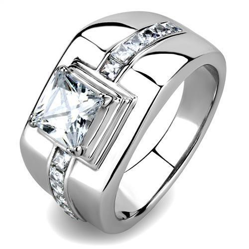 Men's Stainless Steel Cubic Zirconia Rings Design