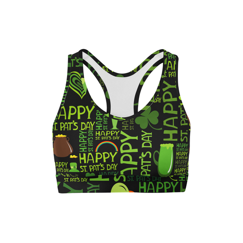 Happy St Patricks Day Sports Bra