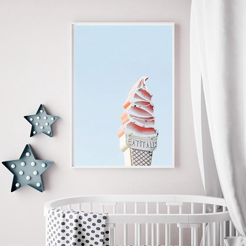 Vintage Ice Cream Sign Poster Prints Vertical Wall