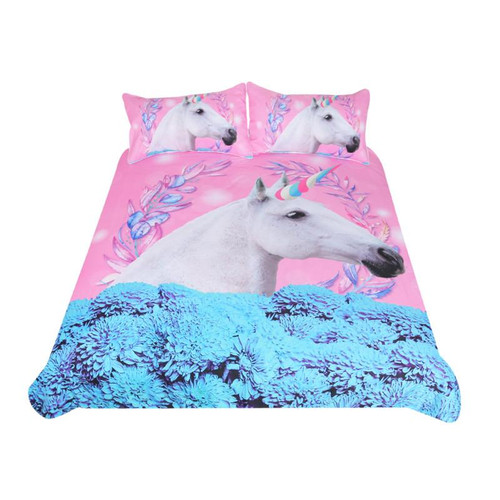 Unicorn Bedding Set Pink & Blue Duvet Cover Set