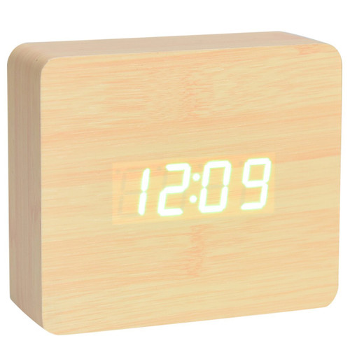 Square Wood Digital Desk Clock
