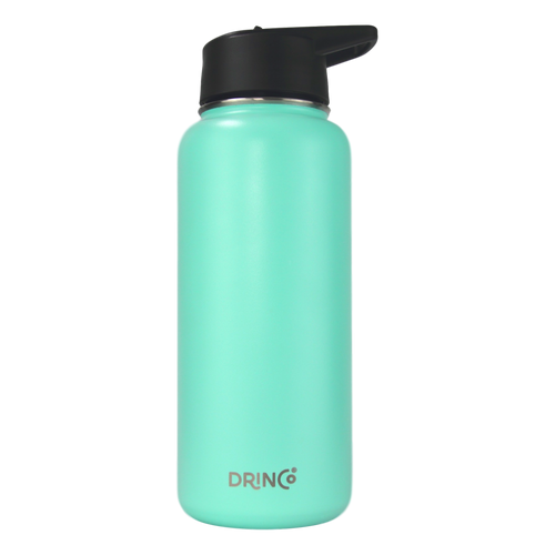 DRINCO® 32oz Stainless Steel Water Bottle (3 lids) - Teal