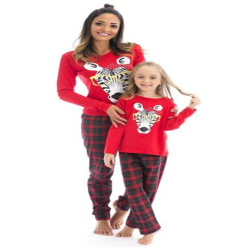 Family Matching Christmas Giraffe Print Pajamas