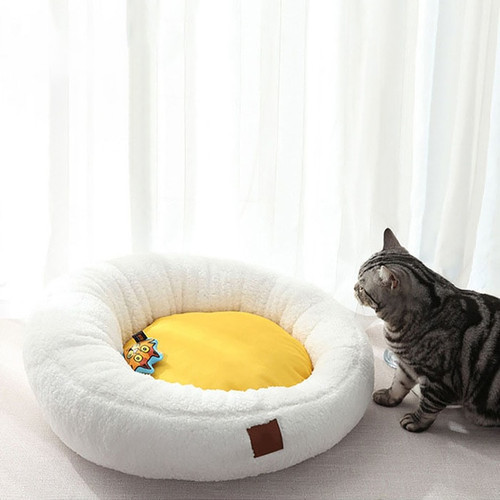 Pet Dog Cats House Yolk Shape Washable Beds Soft