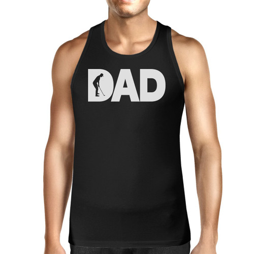 Dad Golf Men's Black Cotton Tank Top Funny Graphic