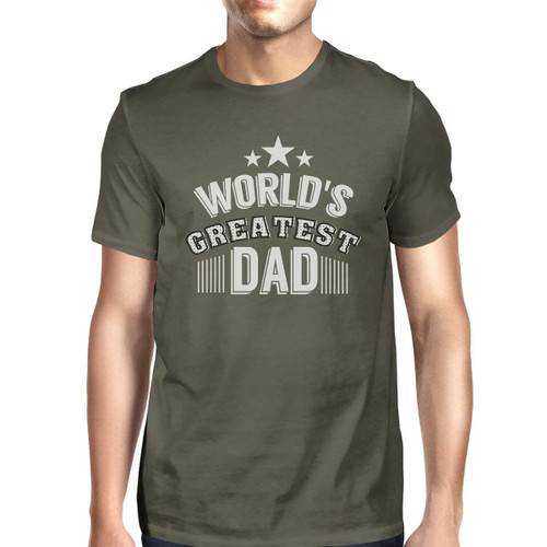 Worlds Greatest Dad Men's Dark Gray Round Neck Tee