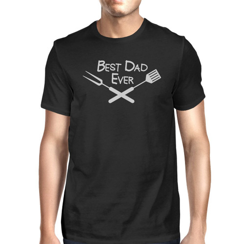 Best Bbq Dad Men's Black Cotton T-Shirt