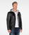 Men's Lambskin Hooded Leather Bomber Jacket - Black