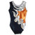 Girl's Gymnastics Leotard One-Piece Orange Designed Athletic