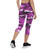 Women's Pink & Purple Camo Capri Leggings