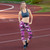 Women's Pink & Purple Camo Capri Leggings