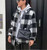 Women's Long Sleeve Elegant Plaid Jacket Coat