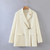 Women's Office Long Sleeve White Blazer Coat - White