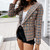 Elegant Plaid Women's Suit Coat