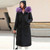 Women's Thick Fleece Double Coat Designed - Purple/Black