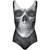 SOLEMN SKULL - Allover Scoop Back Padded Swimsuit