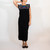 Maxi Isidra Black Dress Hand embroidered w/Flowers