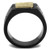 Men Stainless Steel Cubic Zirconia Rings Gold/Black