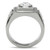 Men's Stainless Steel Cubic Zirconia Rings Square