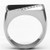 Men's Stainless Steel Synthetic Crystal Rings Black/Silver