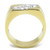 Men's Stainless Steel Synthetic Crystal Rings Gold color