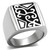 Men's Stainless Steel No Stone Rings Swirl Design