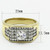 Men's Stainless Steel Cubic Zirconia Rings Gold colored