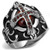 Men's Stainless Steel Cubic Zirconia Rings Cross Design