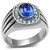 Men's Stainless Steel Crystal Rings Blue Circle Design